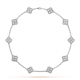 Halskette Mit Vierblättrigem Klee – Lavish 10 designs, Silber