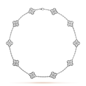 Halskette Mit Vierblättrigem Klee – Lavish 10 designs, Silber