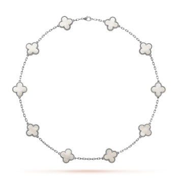 Halskette Floral Vierblättriges Kleeblatt 10 Designs - Silber
