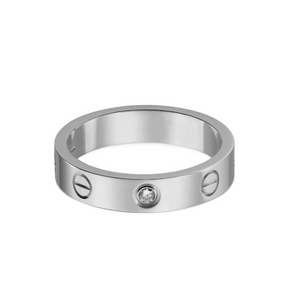 Anello Ava Love con pietra di diamante - Argento 