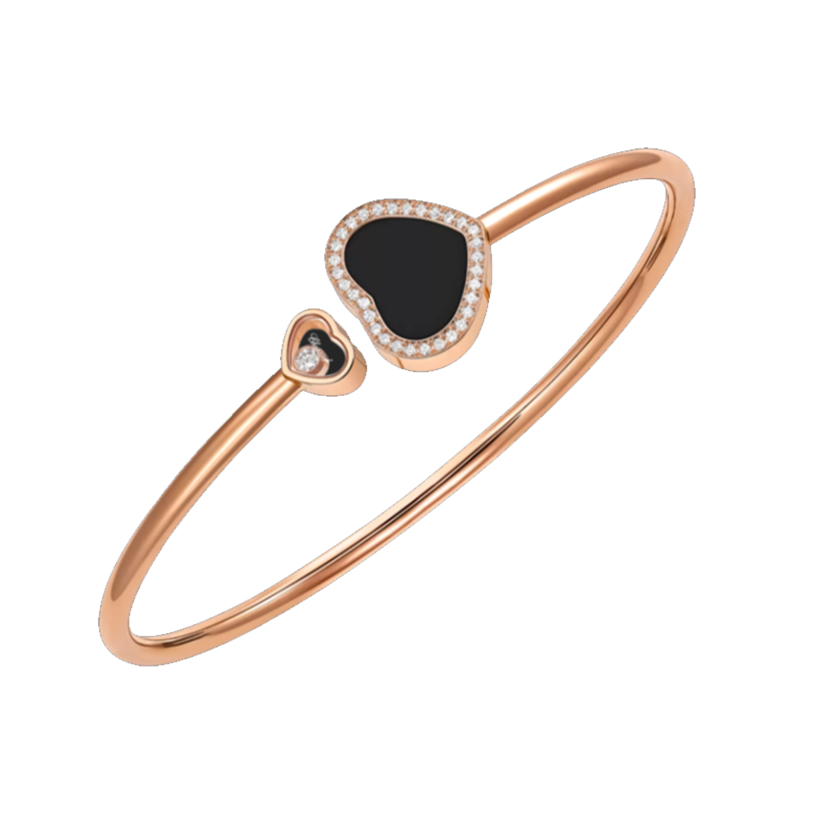 Bracciale a cuore - Oro rosa nero