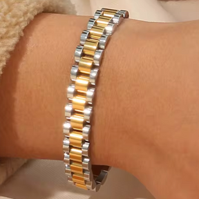 Juliana Doppeltes Uhren Armband - Gold / Silber