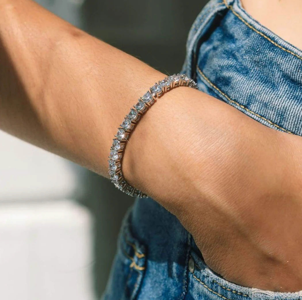 Silberne Funkeln | Tennis-Armband