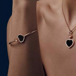 Bracciale a cuore - Oro rosa nero